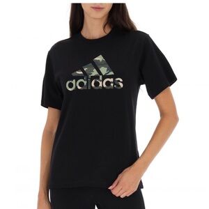 Adidas Black Tee with Camo Logo